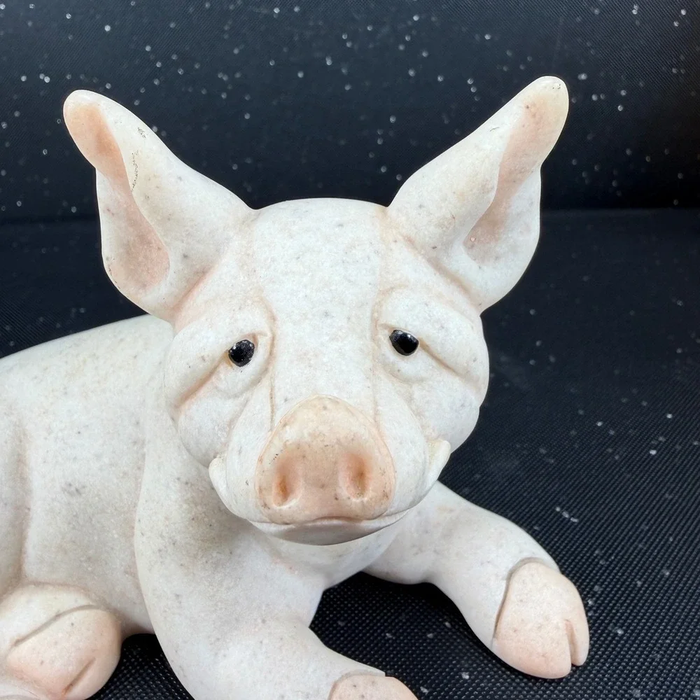 Second Nature Design Quarry Critters Pickle Pig Figurine Faux Stone‎ 2000 Figure